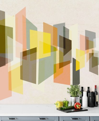 mid century abstract art in yellow, brown, black and orange wallpaper mid century abstract art in yellow, brown, black and orange wallpaper