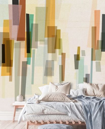 bright retro custom wallpaper mural called Blurred by Nicola Evans for bedrooms, living rooms and dining rooms bright retro custom wallpaper mural called Blurred by Nicola Evans for bedrooms, living rooms and dining rooms