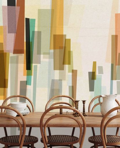 mural de papel pintado personalizado retro brillante llamado Blurred de Nicola Evans para dormitorios, salas de estar y comedores mural de papel pintado personalizado retro brillante llamado Blurred de Nicola Evans para dormitorios, salas de estar y comedores