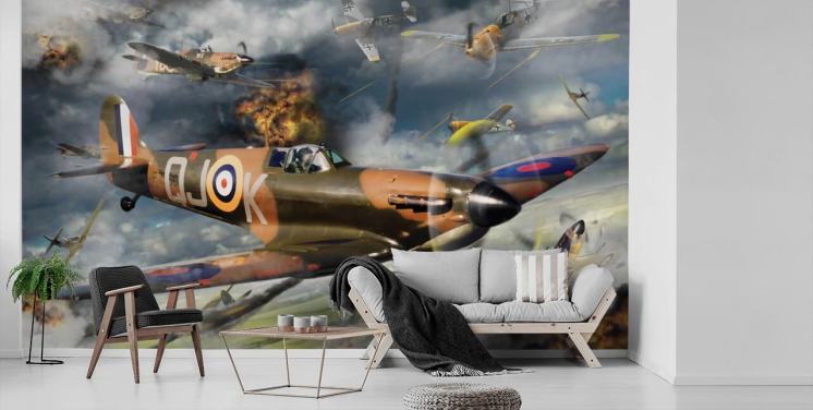 Papier Peint Fresque Bataille Spitfire