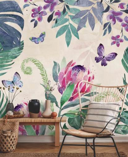 Tropiske Jungle Sommerfugle Baggrund Tropiske Jungle Sommerfugle Baggrund