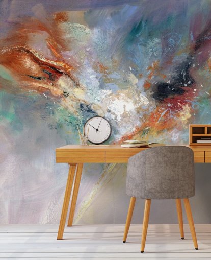 fargerikt tilpassbart abstrakt tapetmaleri kalt Celestial av Anne Farrall Doyle for kjøkken, soverom og stuer fargerikt tilpassbart abstrakt tapetmaleri kalt Celestial av Anne Farrall Doyle for kjøkken, soverom og stuer