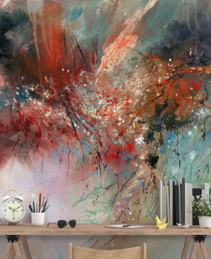 mural de parede abstrato colorido personalizável chamado Spirit of Autumn de Anne Farrall Doyle para quartos e salas de estar mural de parede abstrato colorido personalizável chamado Spirit of Autumn de Anne Farrall Doyle para quartos e salas de estar