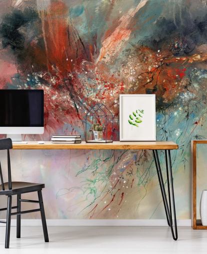 colourful customisable abstract wall mural called Spirit of Autumn by Anne Farrall Doyle for bedrooms and living rooms colourful customisable abstract wall mural called Spirit of Autumn by Anne Farrall Doyle for bedrooms and living rooms