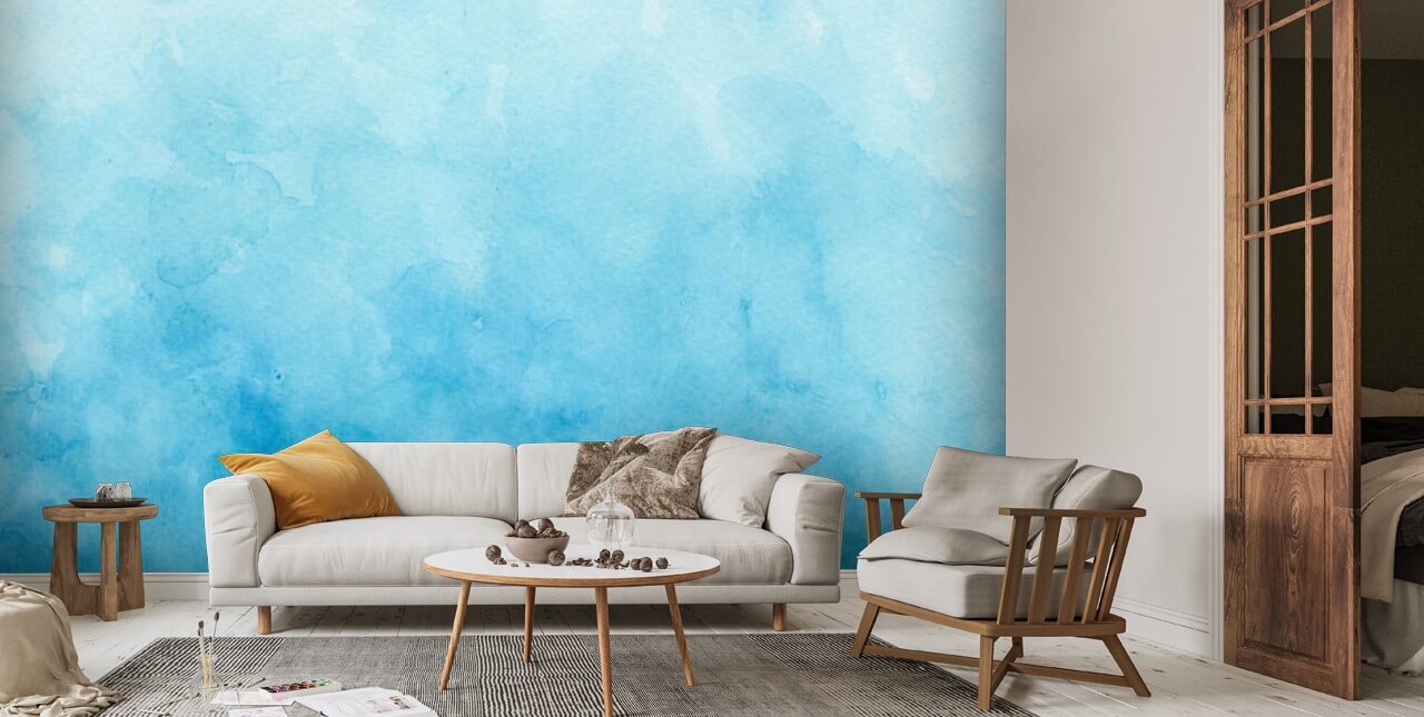 Abstract blue watercolor background | Wallsauce UK