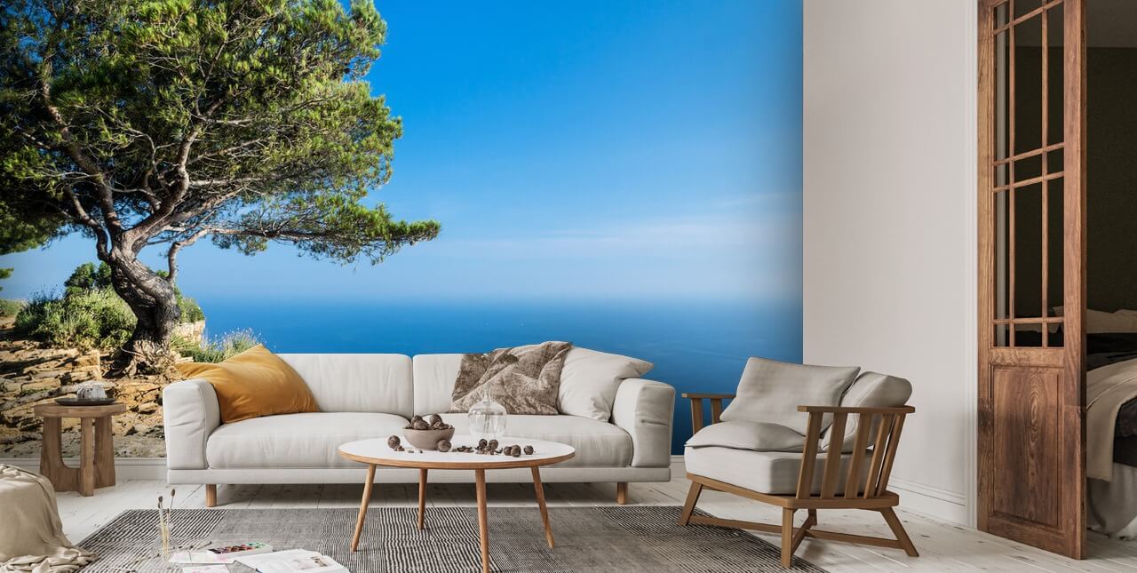 South of France Sea View Wallpaper Mural | Wallsauce US