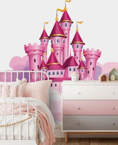 papel de parede de castelo de princesa rosa flutuando nas nuvens papel de parede de castelo de princesa rosa flutuando nas nuvens