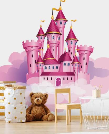 pink princess castle floating on clouds wallpaper pink princess castle floating on clouds wallpaper