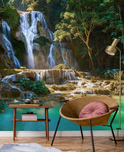 viidakko sininen laguuni ja vesiputous tapetti viidakko sininen laguuni ja vesiputous tapetti