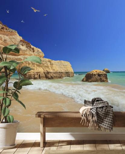 Steinete Algarve Beach Bakgrunn Steinete Algarve Beach Bakgrunn