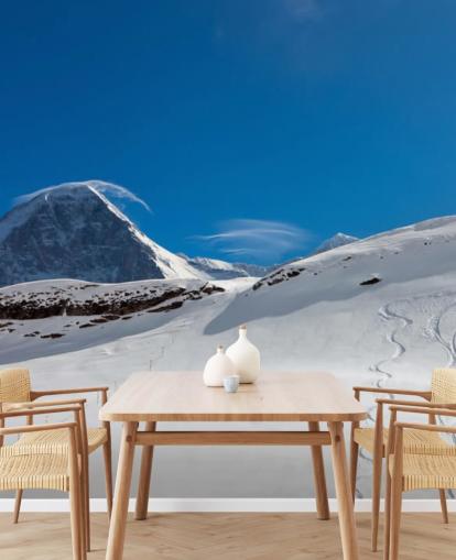 blue and white customisable mountain wallpaper called The Eiger for bedrooms, man caves and home offices blue and white customisable mountain wallpaper called The Eiger for bedrooms, man caves and home offices