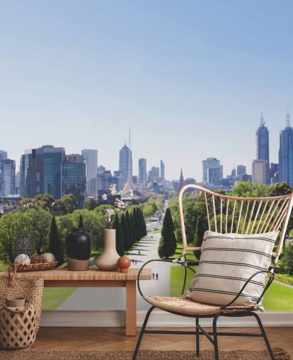 vue de Melbourne depuis le papier peint des jardins de Melbourne vue de Melbourne depuis le papier peint des jardins de Melbourne