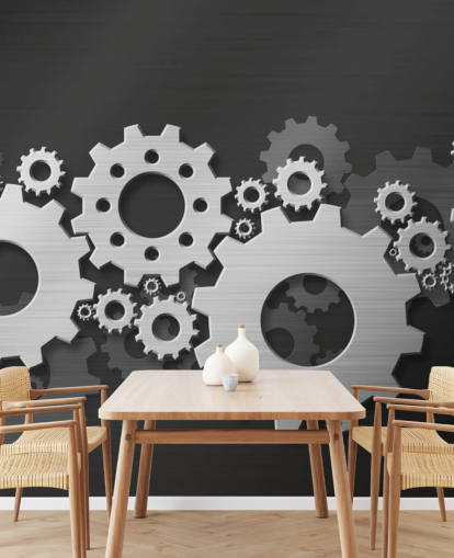 Papel de parede Turning Metal Gears Papel de parede Turning Metal Gears