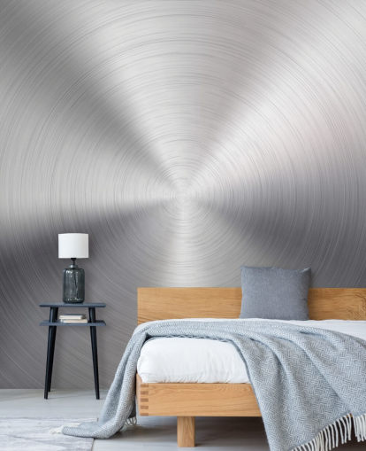 Silver Effect Swirl Metal Wallpaper Mural Silver Effect Swirl Metal Wallpaper Mural