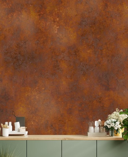 papel de parede de metal personalizável de cobre laranja chamado Rust Effect para cozinhas papel de parede de metal personalizável de cobre laranja chamado Rust Effect para cozinhas