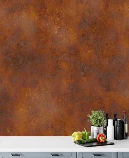 oranje koper aanpasbaar metaalbehang genaamd Rust Effect voor keukens oranje koper aanpasbaar metaalbehang genaamd Rust Effect voor keukens