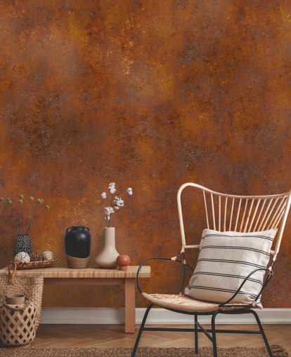 orange copper customisable metal wallpaper called Rust Effect for kitchens orange copper customisable metal wallpaper called Rust Effect for kitchens