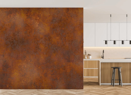 orange kobber tilpasselig metal tapet kaldet Rust Effect til køkkener 