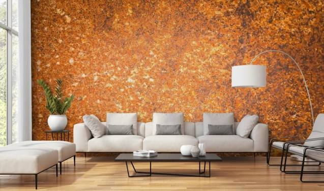 Tapeten-Wandbild mit Kupferoberflächenstruktur namens Rust Surface für Wohnzimmer und Küchen