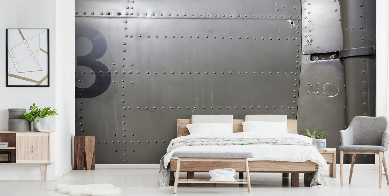 Metalen muurschildering met studs Metalen muurschildering met studs