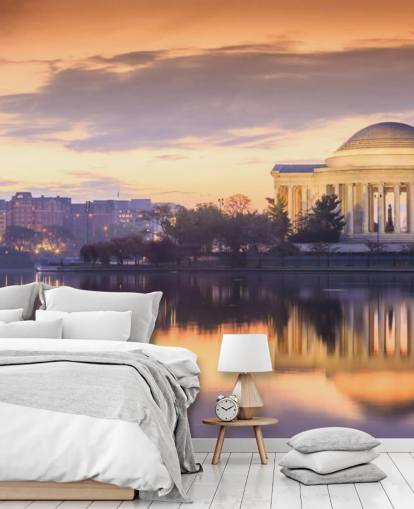 zonsondergang over gedenkteken behang zonsondergang over gedenkteken behang