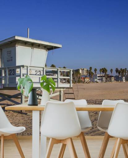 Strand Hvit Badevakt Hut Veggmaleri Strand Hvit Badevakt Hut Veggmaleri