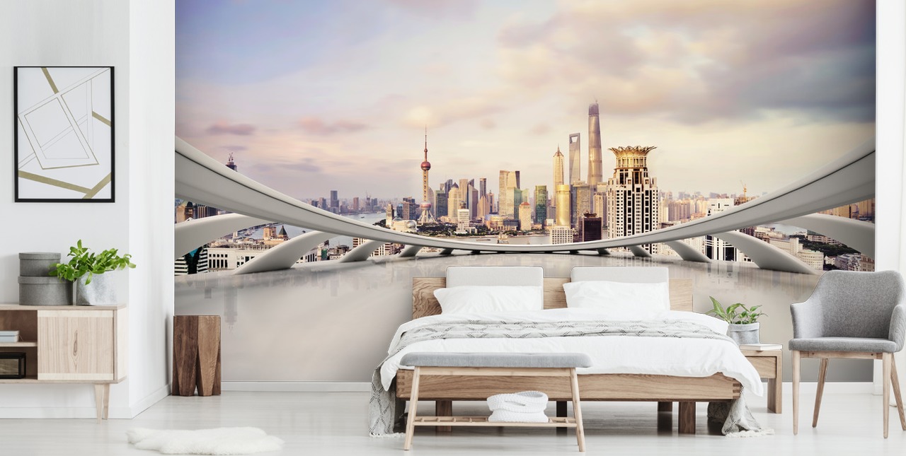 bybildet Cityscape Wallpaper