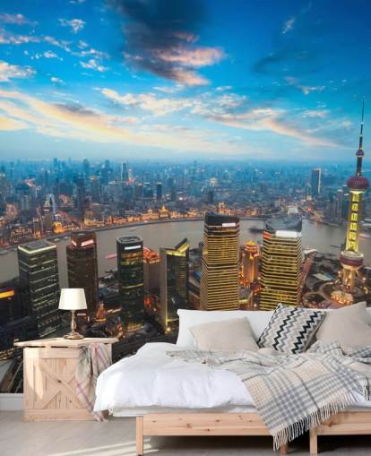 Shanghai al crepuscolo Shanghai at Dusk Wallpaper Shanghai al crepuscolo Shanghai at Dusk Wallpaper