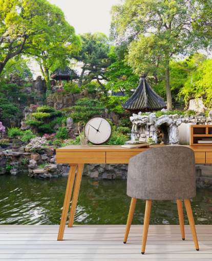 Japanese Rock Water Garden Wall Mural Japanese Rock Water Garden Wall Mural