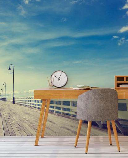 Papel de Parede Long Pier Beach Papel de Parede Long Pier Beach