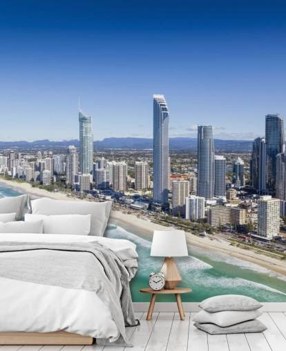 lang strækning af stranden ved siden af byen tapet lang strækning af stranden ved siden af byen tapet