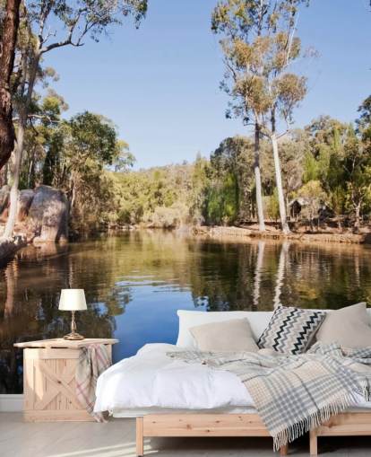 lago e árvores na Austrália quente papel de parede lago e árvores na Austrália quente papel de parede