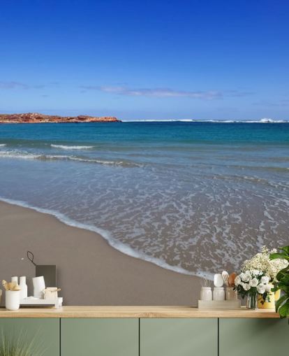 Clear Blue Vast Beach Wall Mural Clear Blue Vast Beach Wall Mural