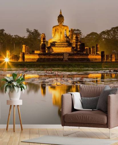 vakkert tilpasset thailandsk tapetmaleri kalt Sukhothai for bad, spa og hjemmekontorer vakkert tilpasset thailandsk tapetmaleri kalt Sukhothai for bad, spa og hjemmekontorer
