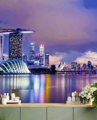 blue tinted singapore in the evening wallpaper blue tinted singapore in the evening wallpaper