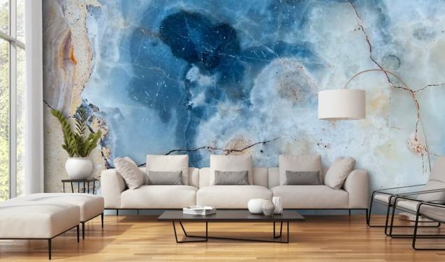 Blå Marble Geode Bakgrunn