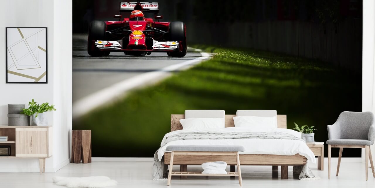 Rote und weiße F1-Spur-Tapete