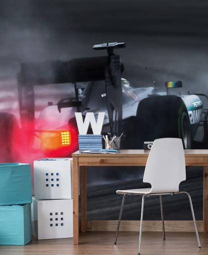 Papier Peint Voiture F1 Gris avec Fumée Papier Peint Voiture F1 Gris avec Fumée