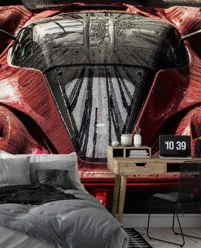 Carta da parati rossa auto sportiva Carta da parati rossa auto sportiva