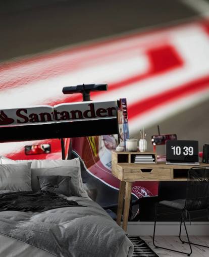 Punainen F1 auto taustakuva seinämaalaus Punainen F1 auto taustakuva seinämaalaus