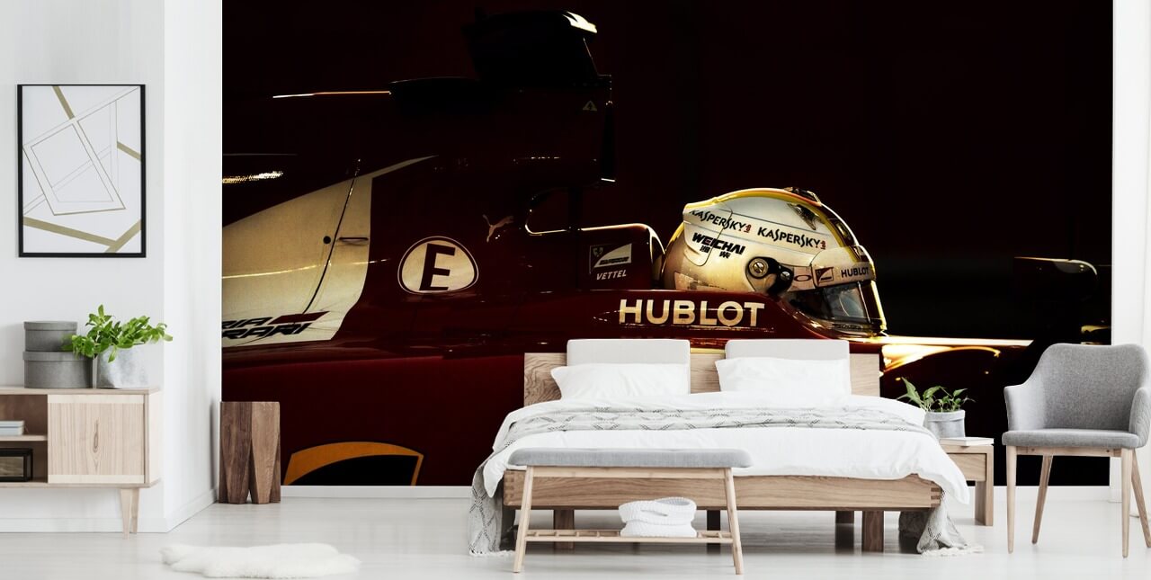 Side View of Red F1 Car Wallpaper