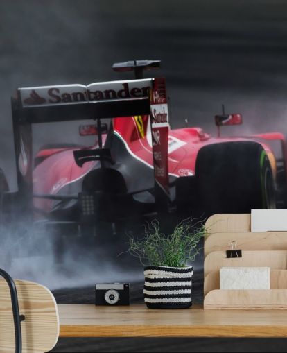 Punainen F1 auto taustakuva seinämaalaus Punainen F1 auto taustakuva seinämaalaus