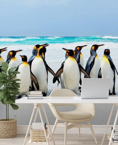 luminosa carta da parati personalizzabile a forma di pinguino chiamata Kings of the Beach per camerette e uffici dei bambini luminosa carta da parati personalizzabile a forma di pinguino chiamata Kings of the Beach per camerette e uffici dei bambini