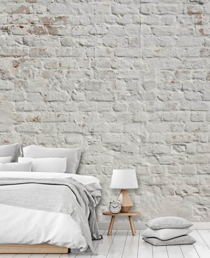 white custom brick wallpaper mural called White Washed Brick for bedrooms or kitchens white custom brick wallpaper mural called White Washed Brick for bedrooms or kitchens