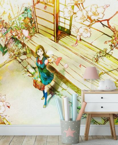 sakura kirsebærblomst og anime skole jente tapet sakura kirsebærblomst og anime skole jente tapet