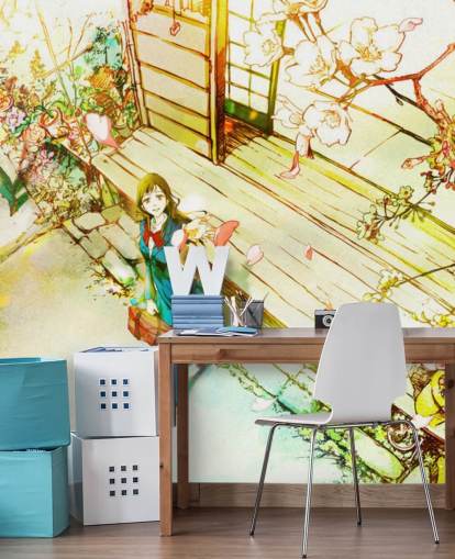sakura kirsebærblomst og anime skole jente tapet sakura kirsebærblomst og anime skole jente tapet