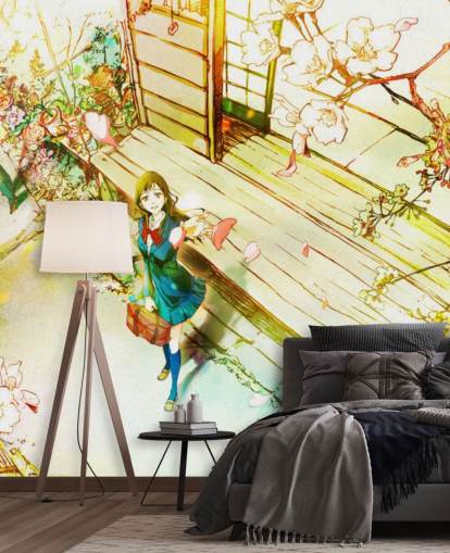 sakura kirsebærblomst og anime skole jente tapet sakura kirsebærblomst og anime skole jente tapet