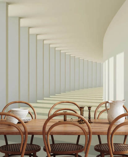 3D hvit buet korridor 3D hvit buet korridor