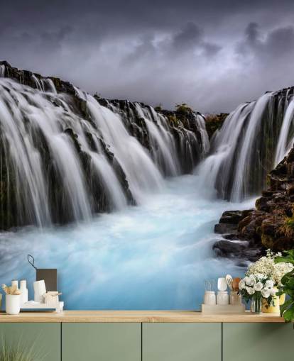 Bruarfoss 2 Vandfald Baggrund Bruarfoss 2 Vandfald Baggrund