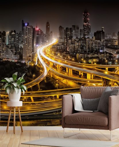 fondo de pantalla de shanghai iluminado por la noche fondo de pantalla de shanghai iluminado por la noche